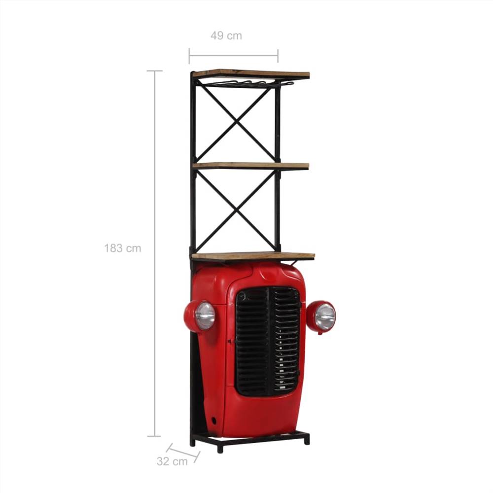 Tractor Wine Cabinet 49x32x183 Cm Solid Mango Wood 15 Tractor Wine Cabinet 49x32x183 cm Solid Mango Wood