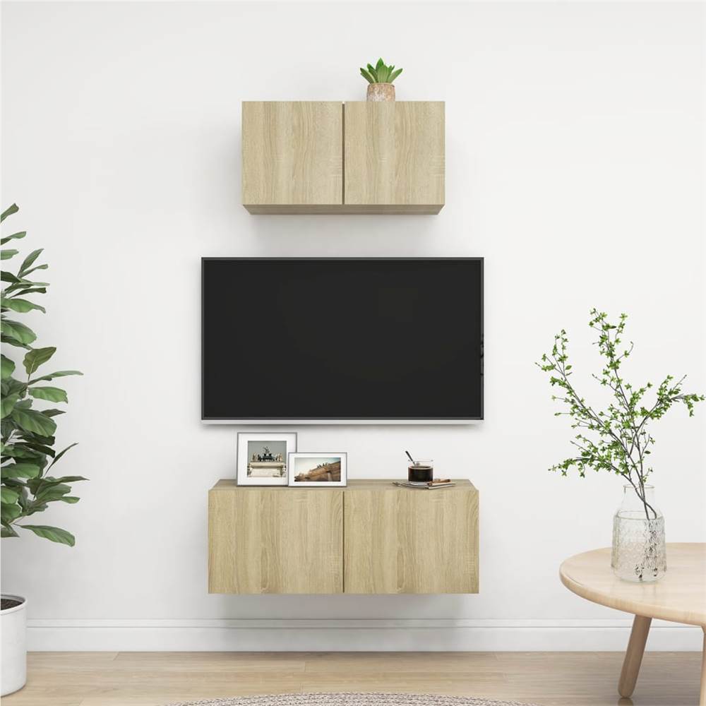 

2 Piece TV Cabinet Set Sonoma Oak Chipboard