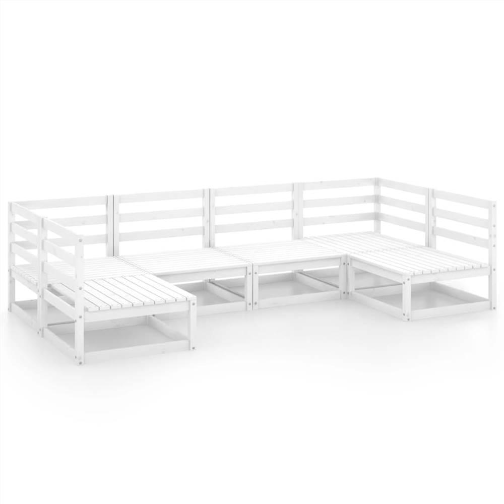 

6 Piece Garden Lounge Set Solid Pinewood