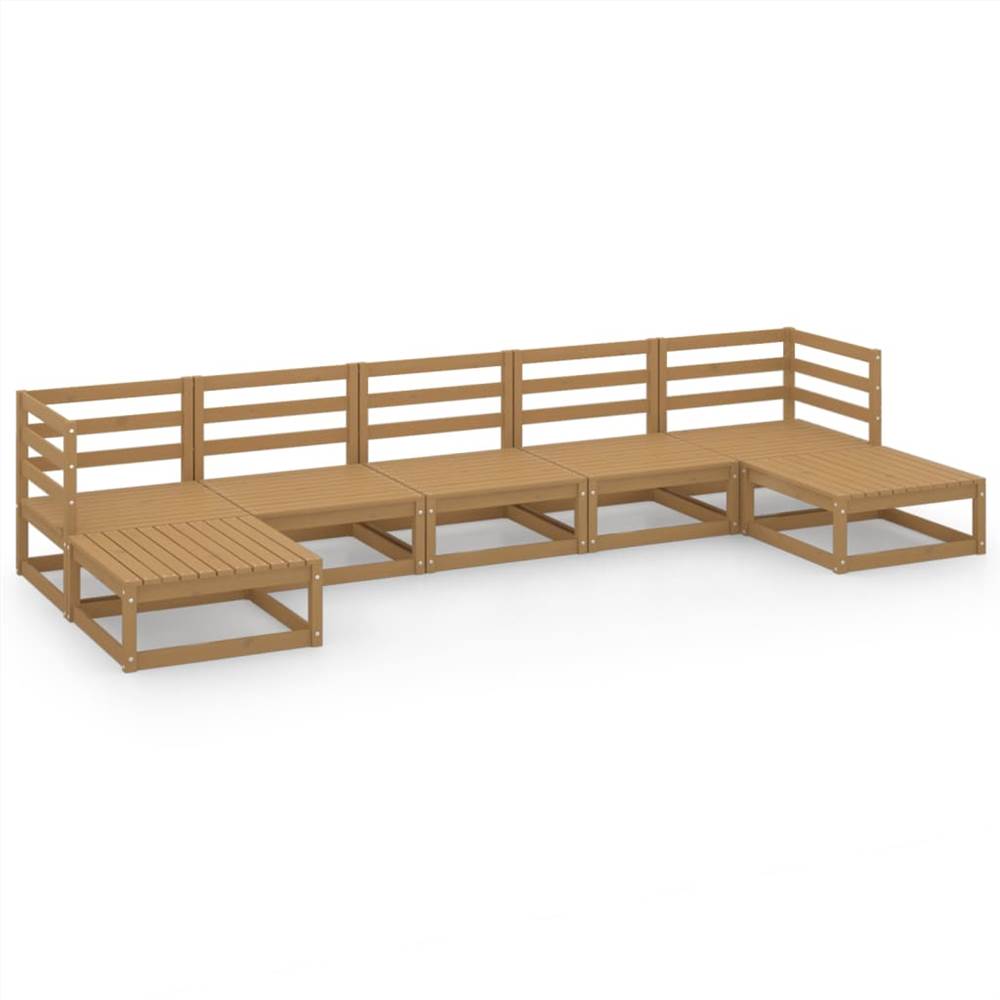 

7 Piece Garden Lounge Set Solid Pinewood