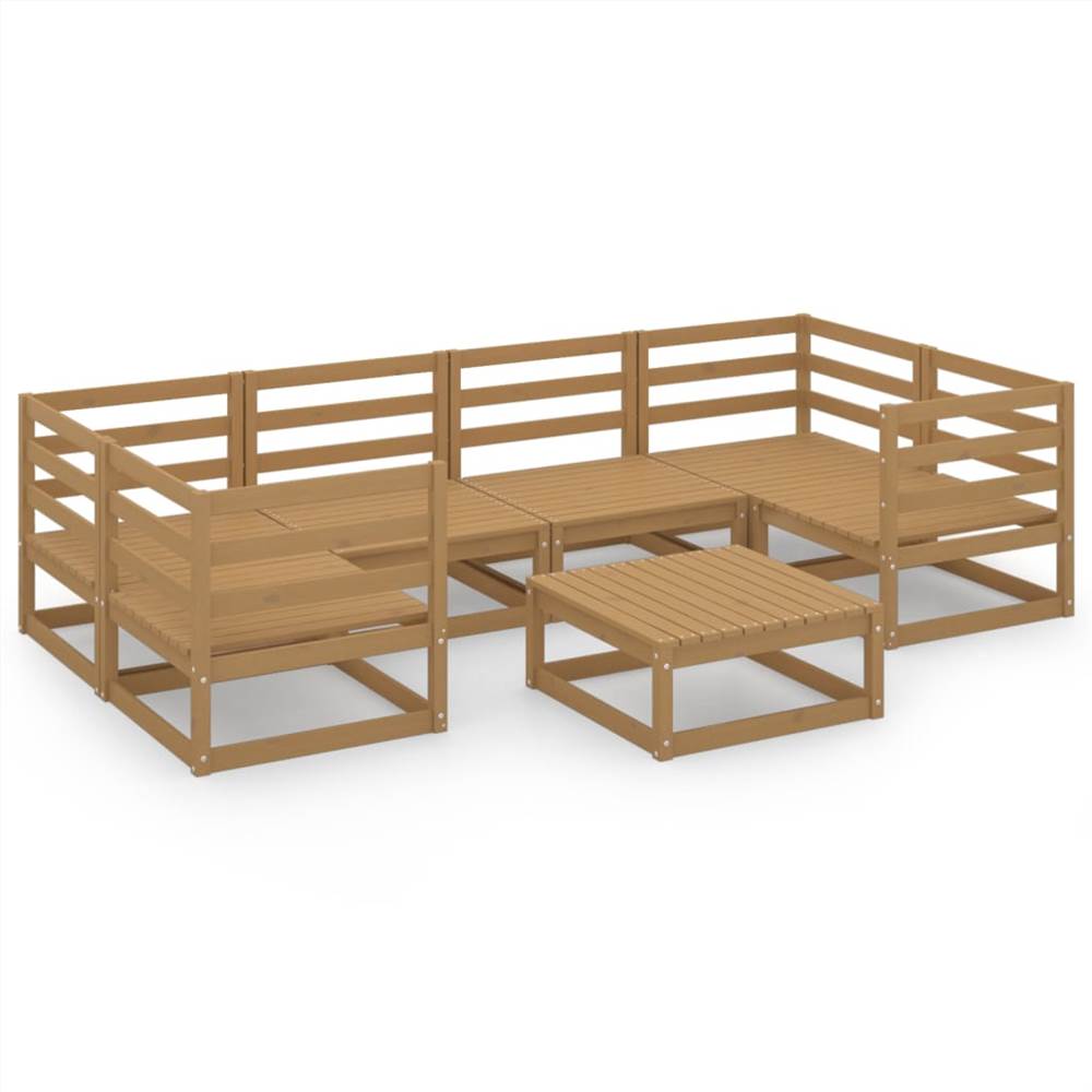 

7 Piece Garden Lounge Set Solid Pinewood