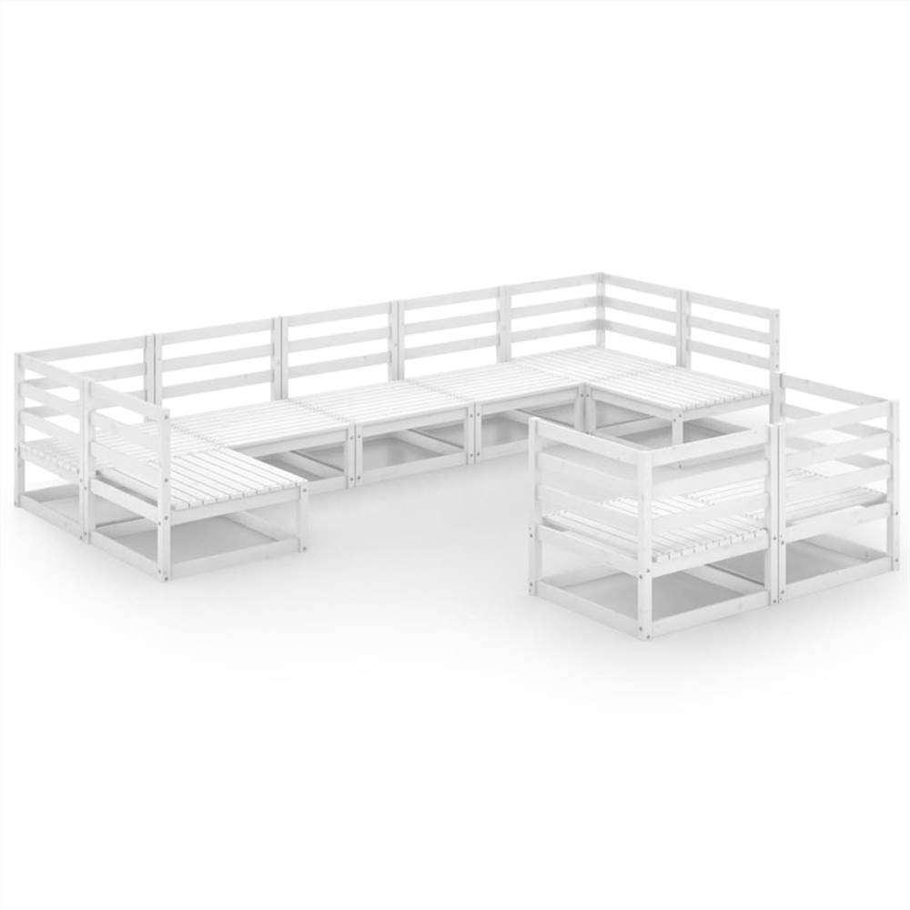 

9 Piece Garden Lounge Set Solid Pinewood