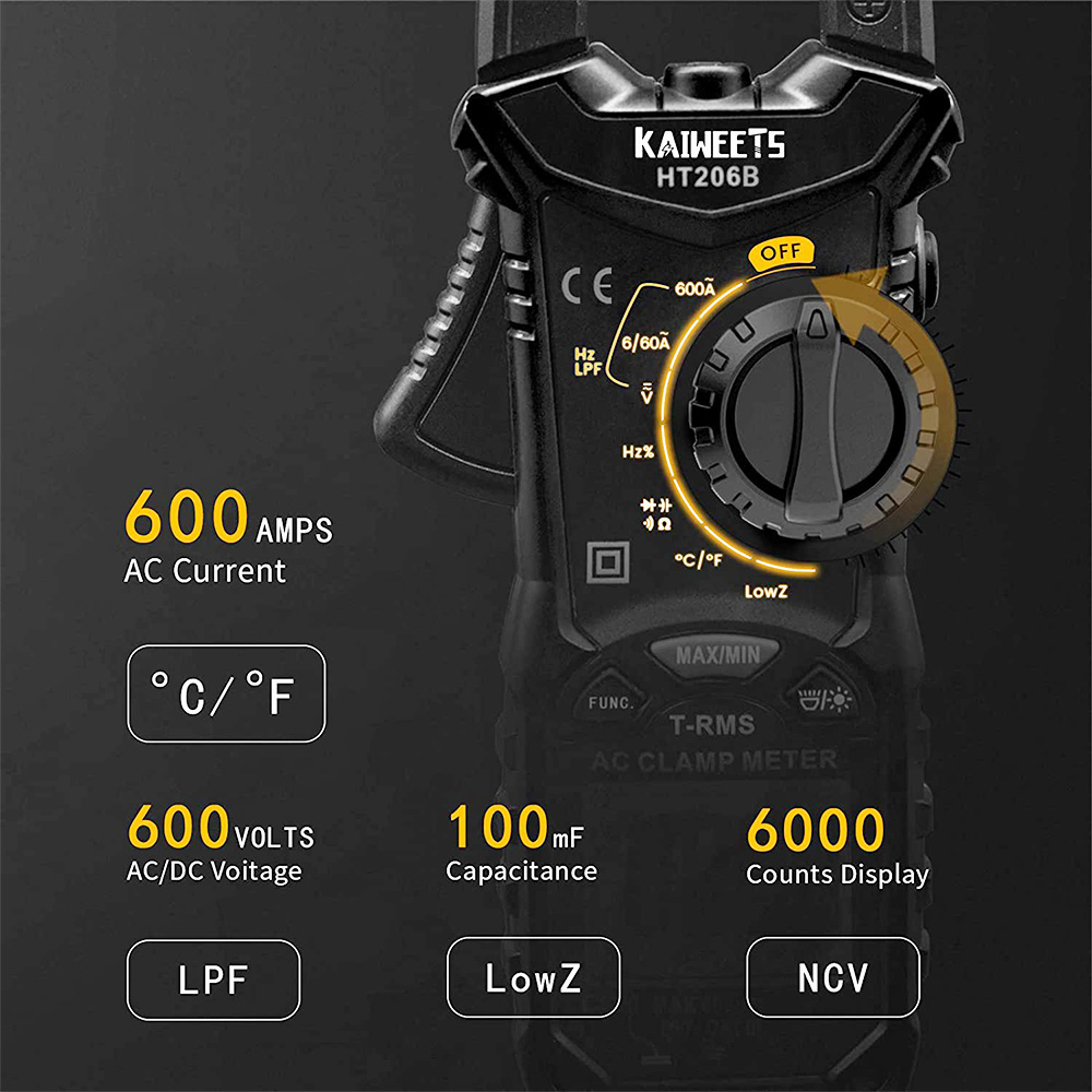 KAIWEETS HT206B Digital AC Clamp Meter