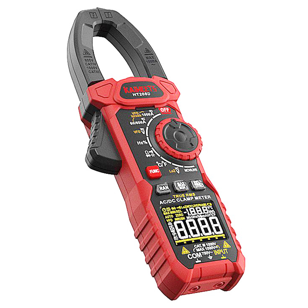 KAIWEETS HT208D Inrush Clamp Meter, NCV sensor, GFCI electrical outlets tester, Null Wire and Live Wire Testing