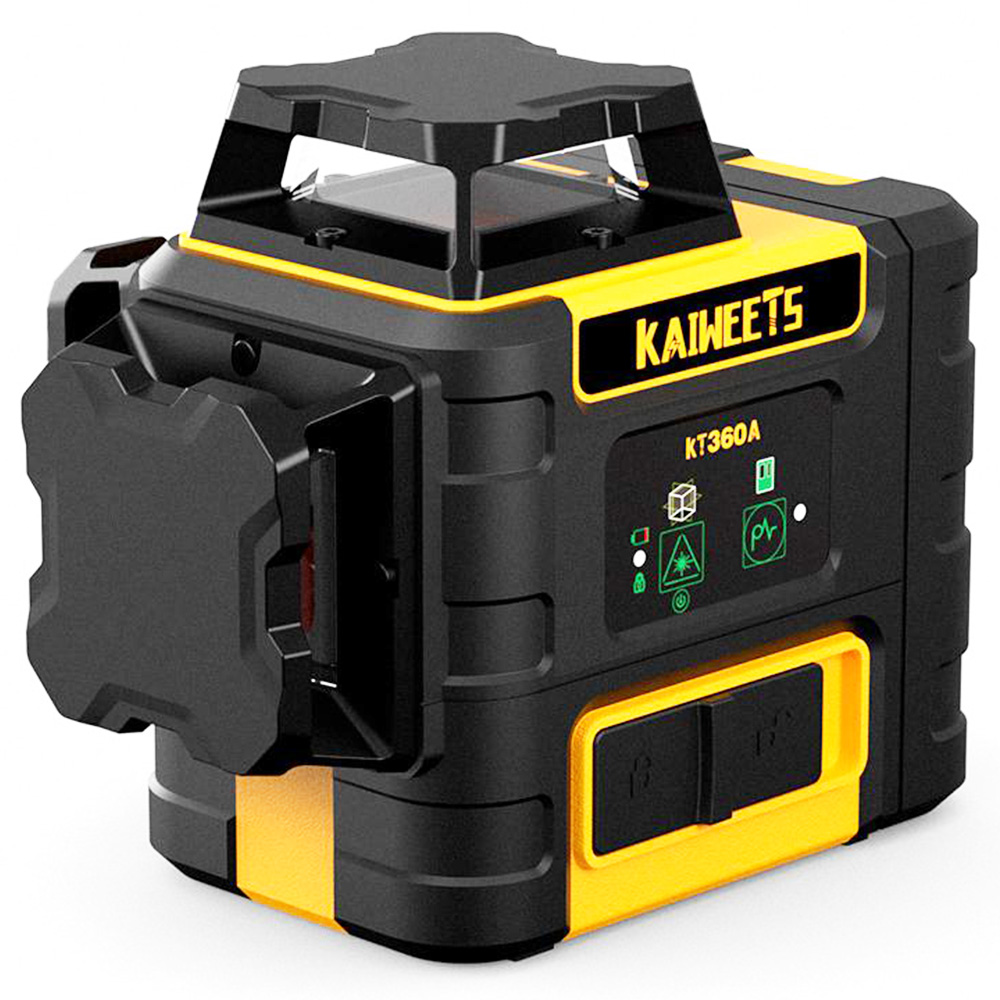 KAIWEETS KT360A samopoziomująca niwelator laserowy, 3 X 360, niwelator laserowy 3D do zawieszania obrazów, laserowa linia pozioma/pionowa