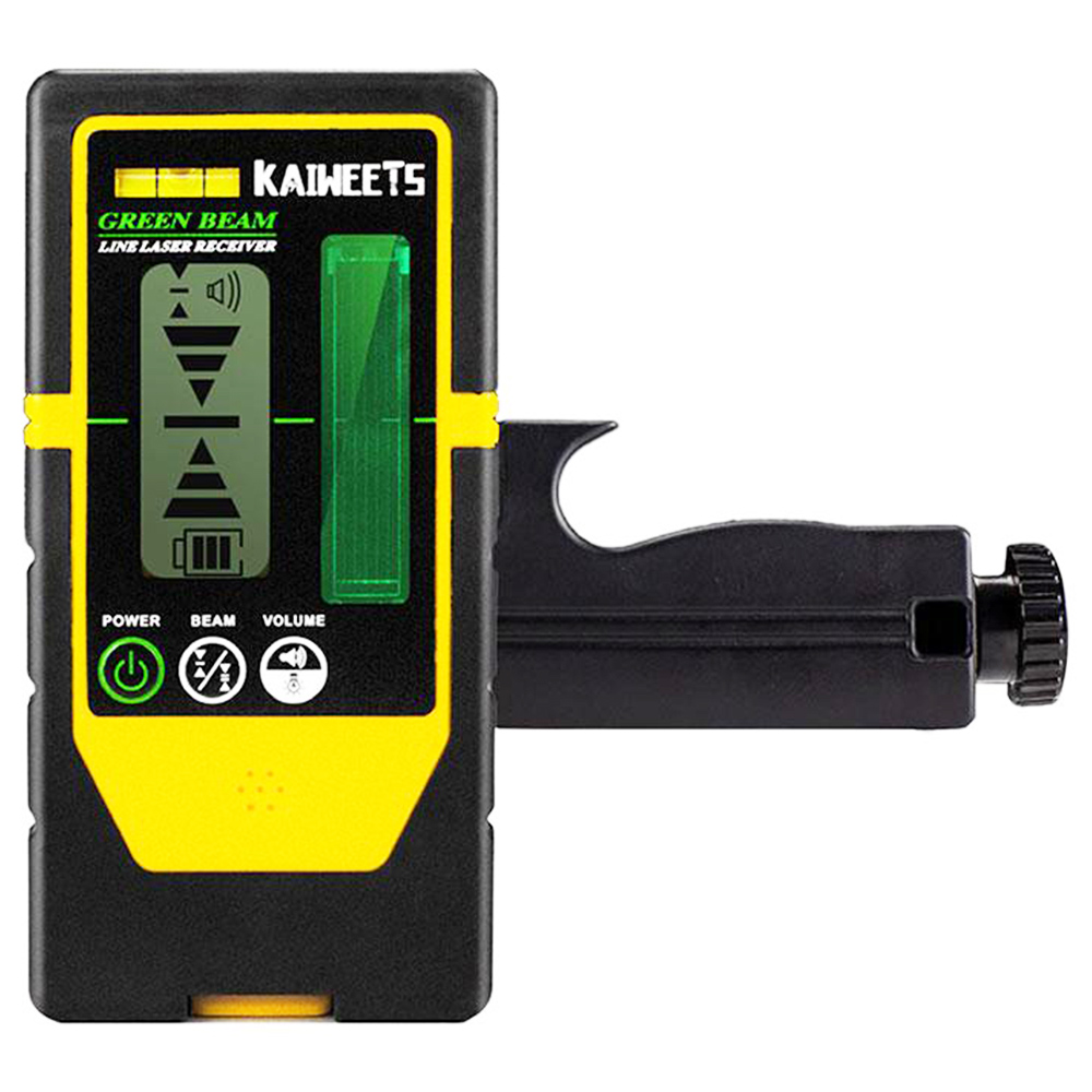 KAIWEETS LR100G Laser Detector, Double-sided Receiver, Working Range Up to 196ft, Adjustable Beeper, Rod Clamp