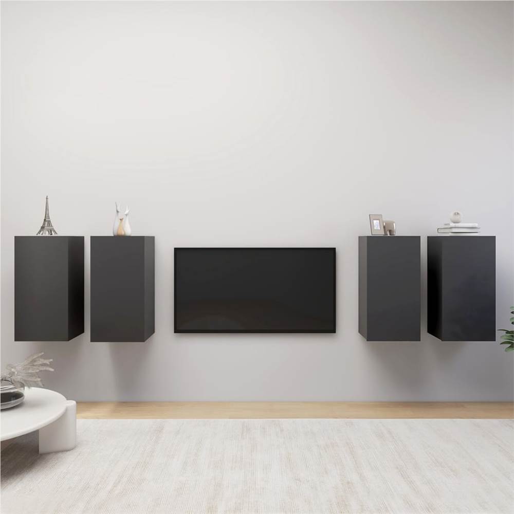 

TV Cabinets 4 pcs Grey 30.5x30x60 cm Chipboard