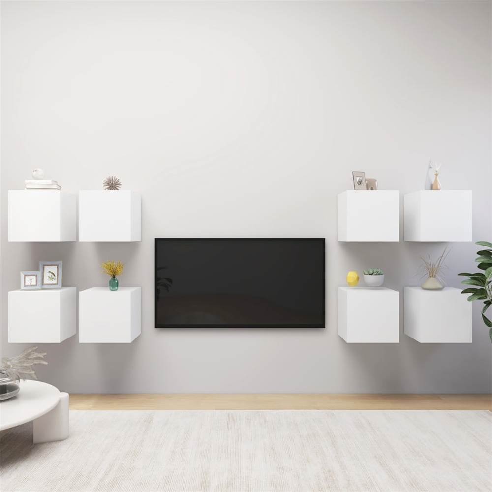 

Wall Mounted TV Cabinets 8 pcs White 30.5x30x30 cm