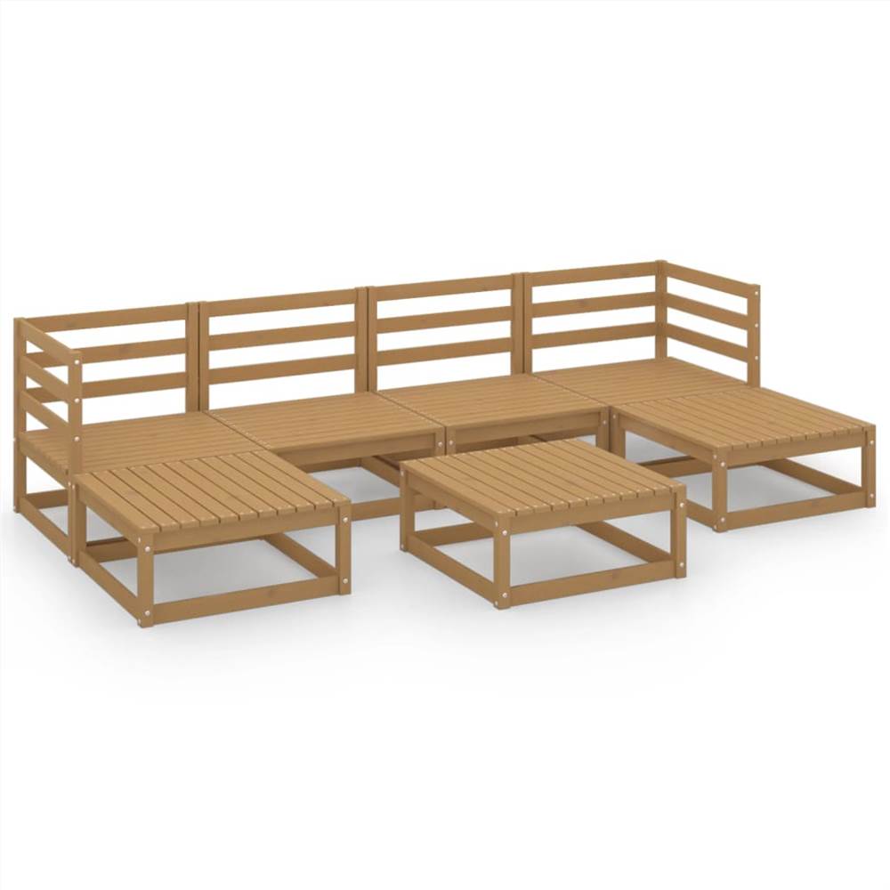 

7 Piece Garden Lounge Set Solid Pinewood