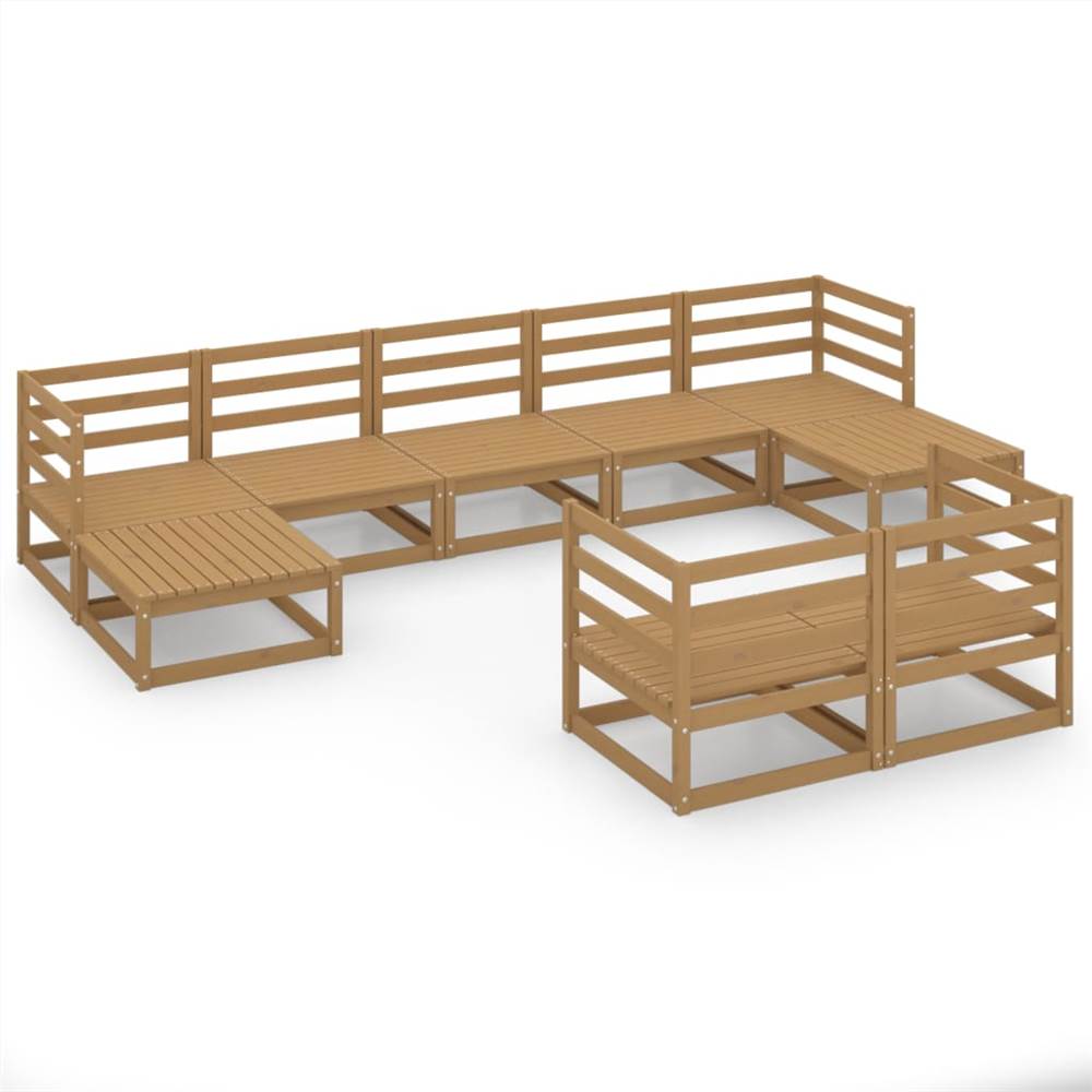 

9 Piece Garden Lounge Set Solid Pinewood