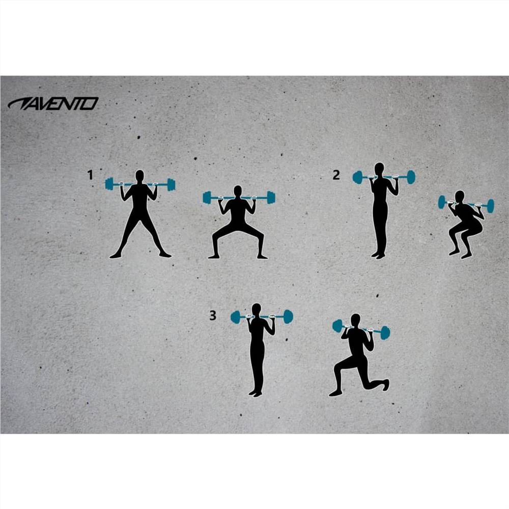 Avento Adjustable Barbell Set 20 kg Black. Blue and Grey