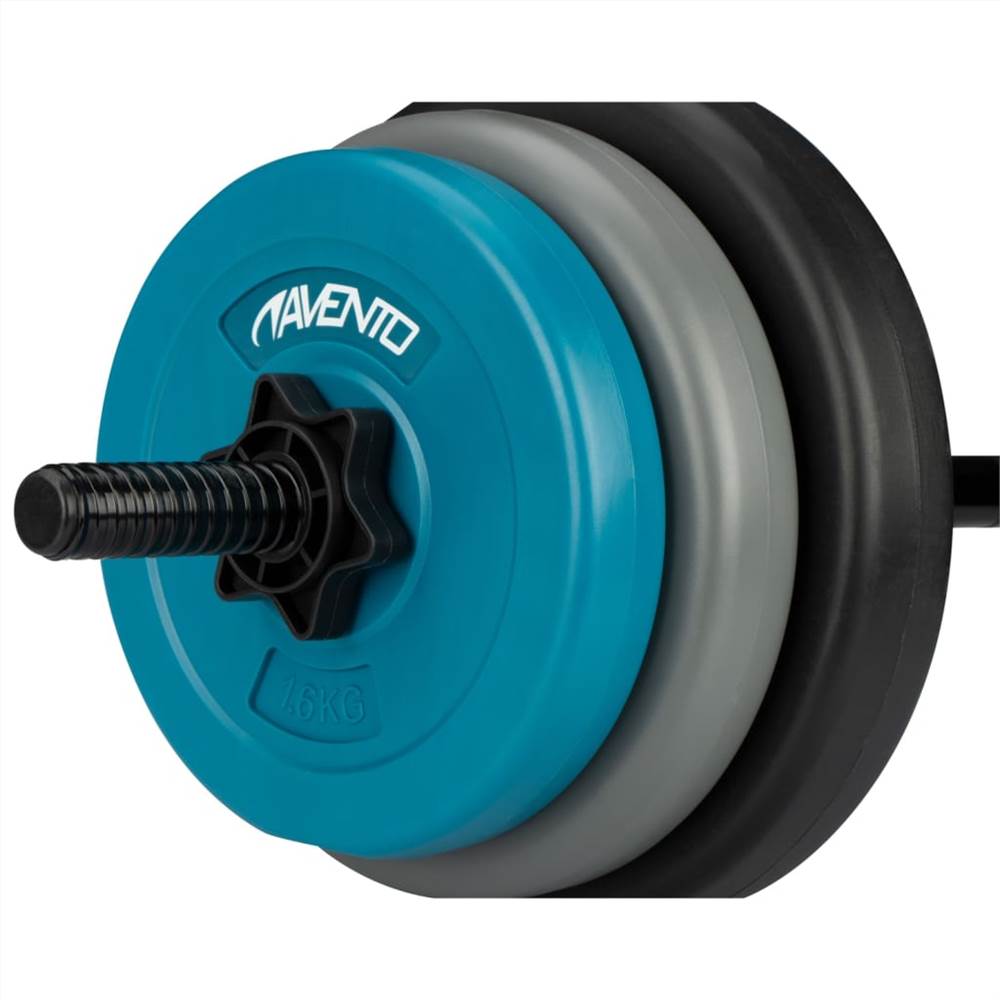 Avento Adjustable Barbell Set 20 kg Black. Blue and Grey