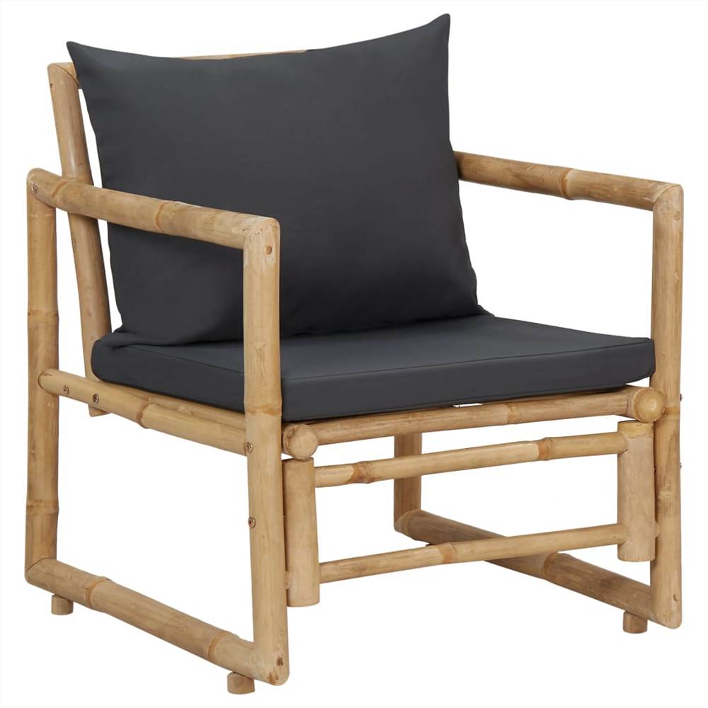 Garden Chairs with Cushions 2 pcs Bamboo