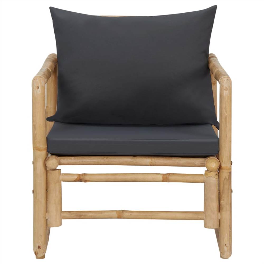 Garden Chairs with Cushions 2 pcs Bamboo