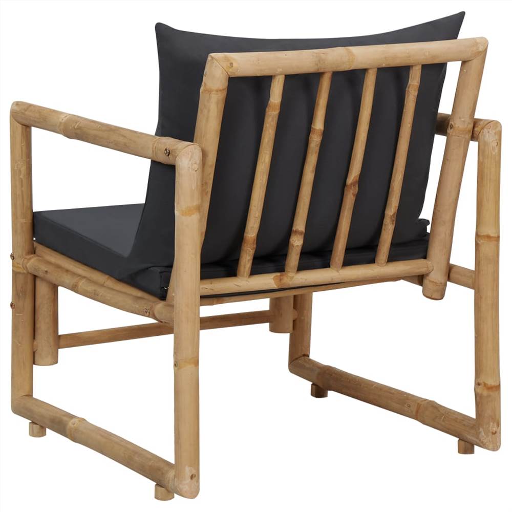 Garden Chairs with Cushions 2 pcs Bamboo