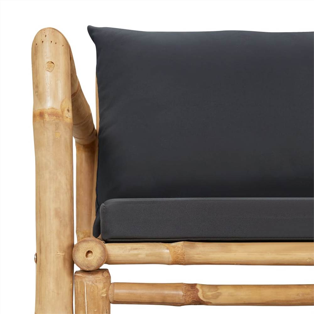 Garden Chairs with Cushions 2 pcs Bamboo