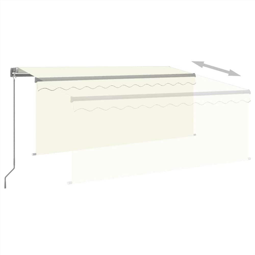 Manual Retractable Awning with Blind&LED 3x2.5m Cream