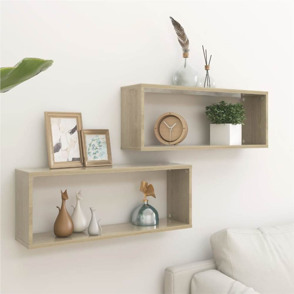 

Wall Cube Shelves 2 pcs Sonoma Oak 60x15x23 cm Chipboard