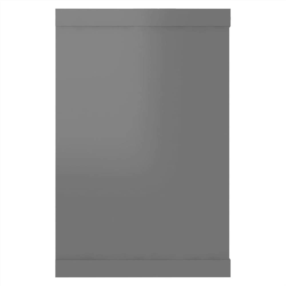 Wall Cube Shelves 4 pcs High Gloss Grey 60x15x23 cm Chipboard