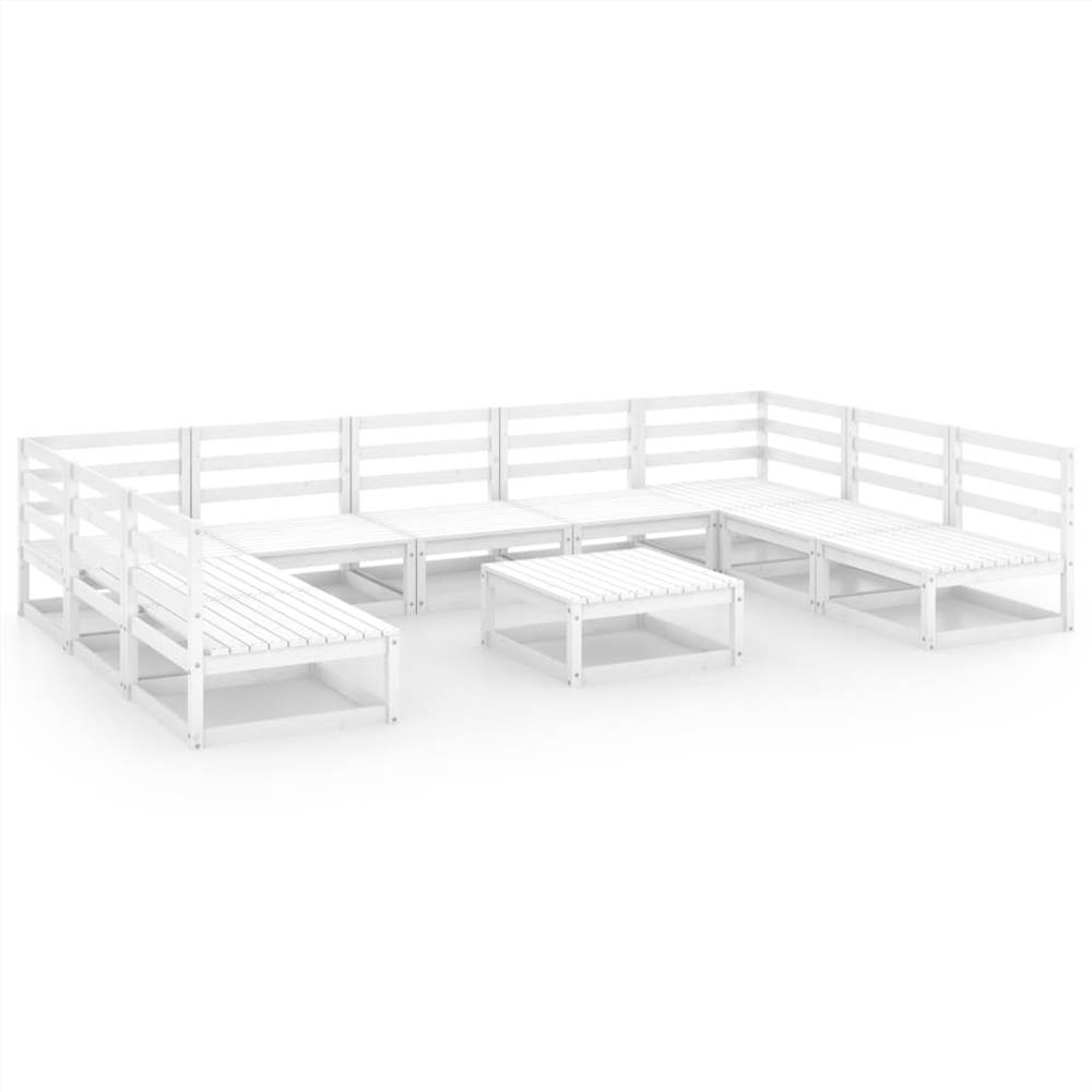 

10 Piece Garden Lounge Set Solid Pinewood