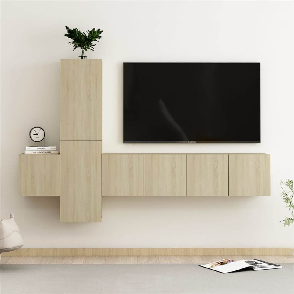 

5 Piece TV Cabinet Set Sonoma Oak Chipboard