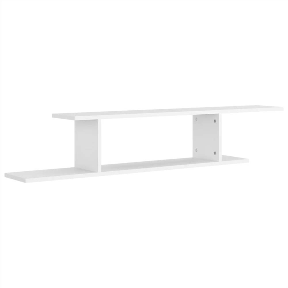 Wall-Mounted TV Shelf White 125x18x23 cm Chipboard