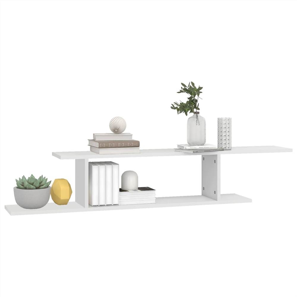 Wall-Mounted TV Shelf White 125x18x23 cm Chipboard