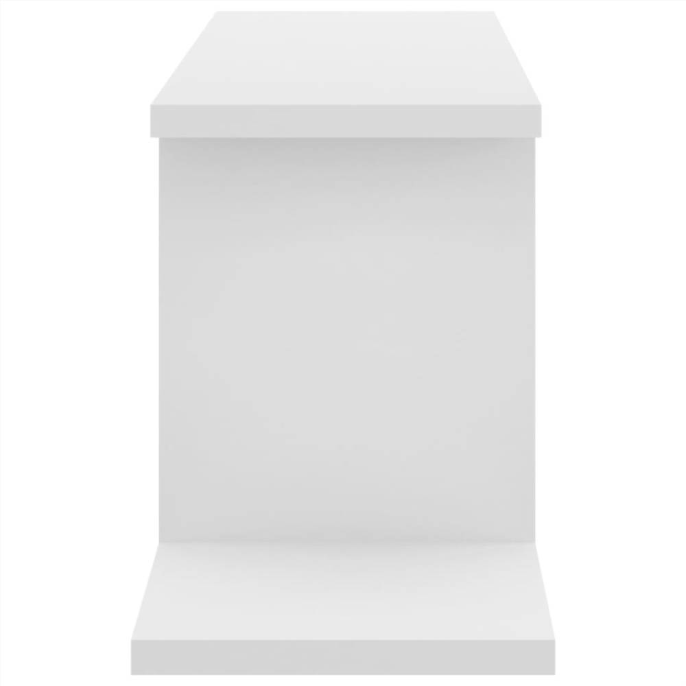Wall-Mounted TV Shelf White 125x18x23 cm Chipboard