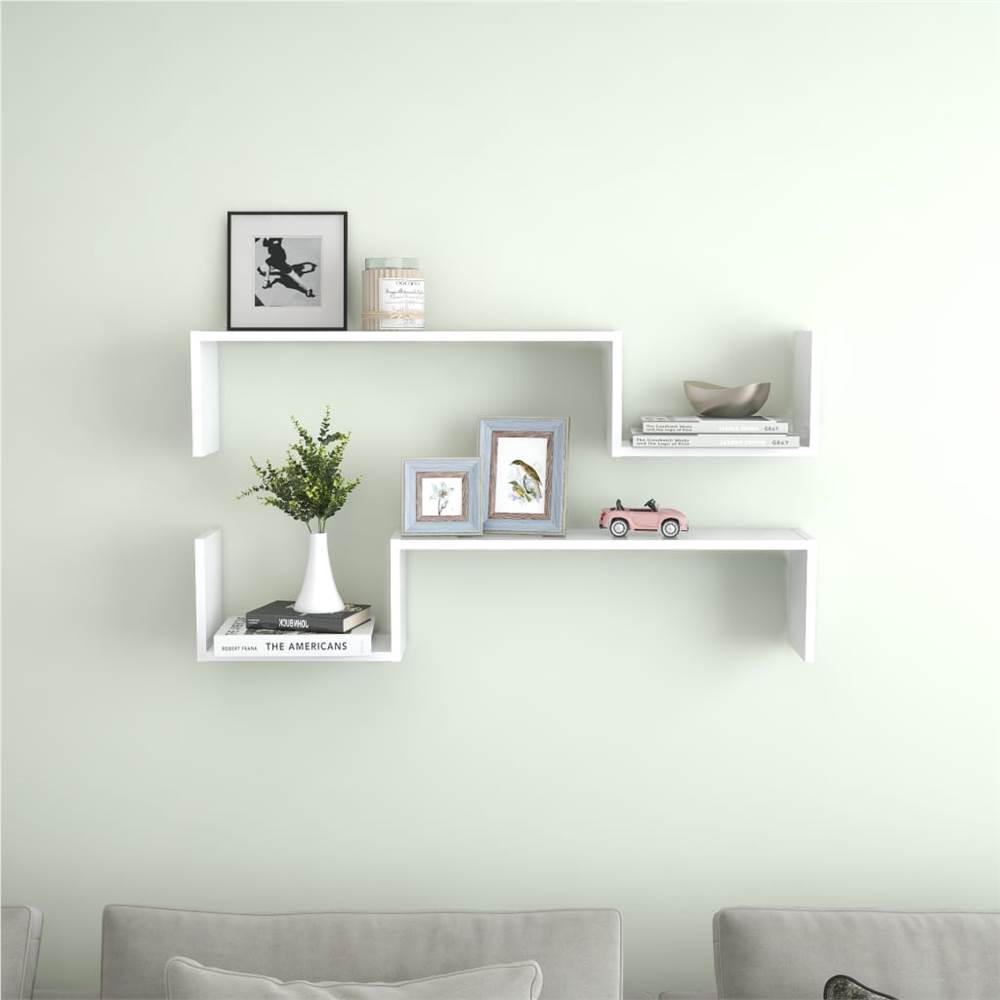 

Wall Shelves 2 pcs White 100x15x20 cm Chipboard