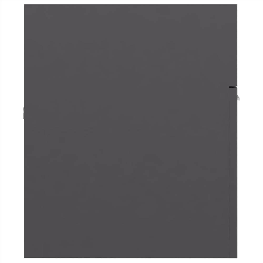 Bathroom Furniture Set High Gloss Grey Chipboard