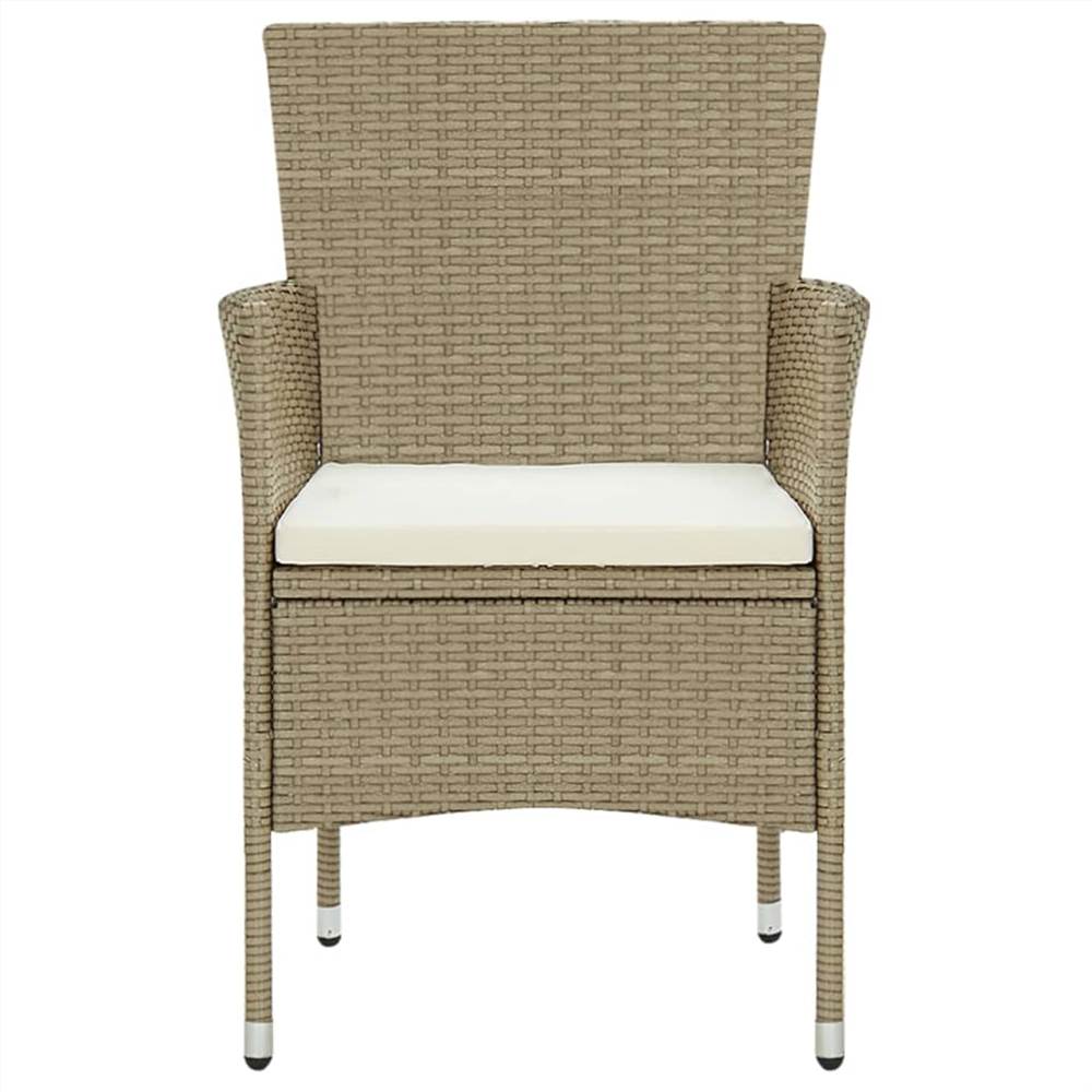 Garden Dining Chairs 4 pcs Poly Rattan Beige