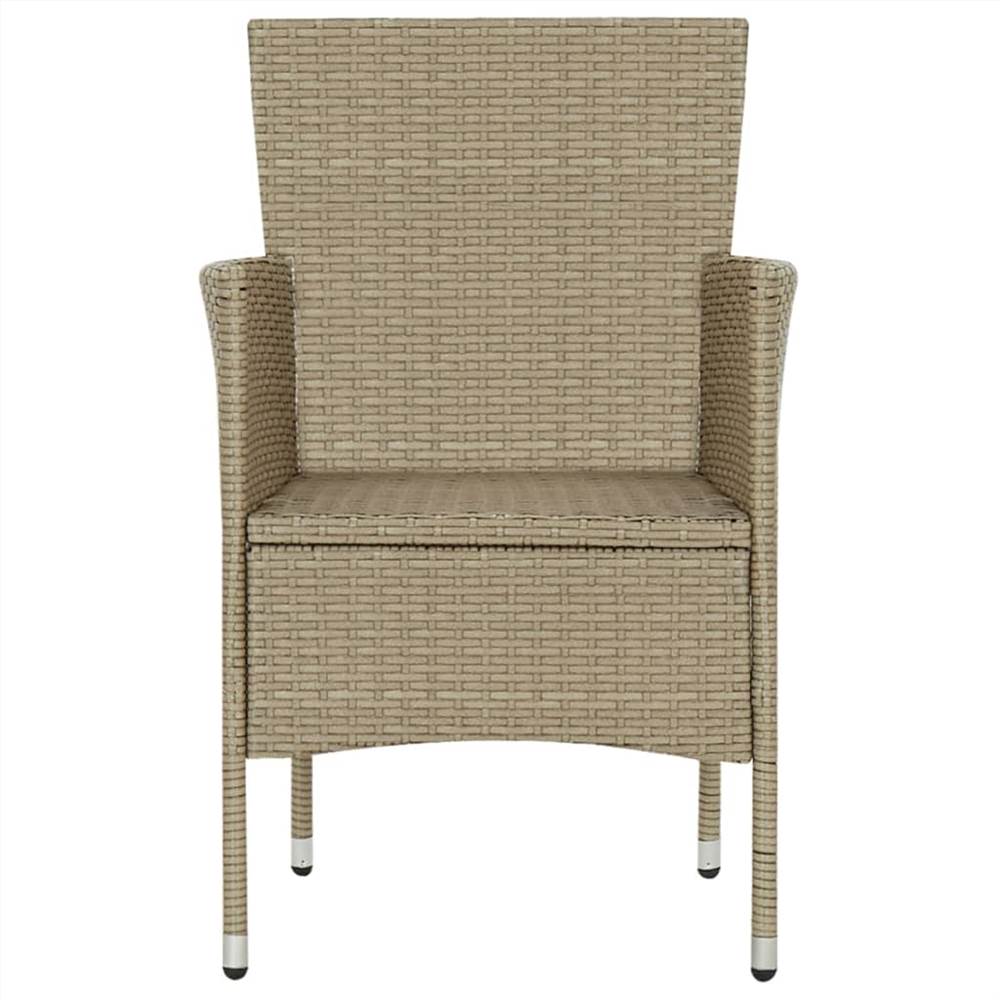 Garden Dining Chairs 4 pcs Poly Rattan Beige