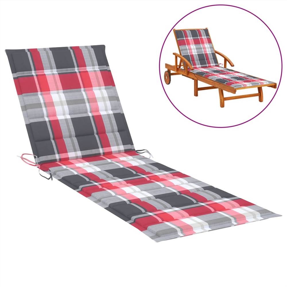 

Sun Lounger Cushion Red Check Pattern 200x70x4 cm Fabric