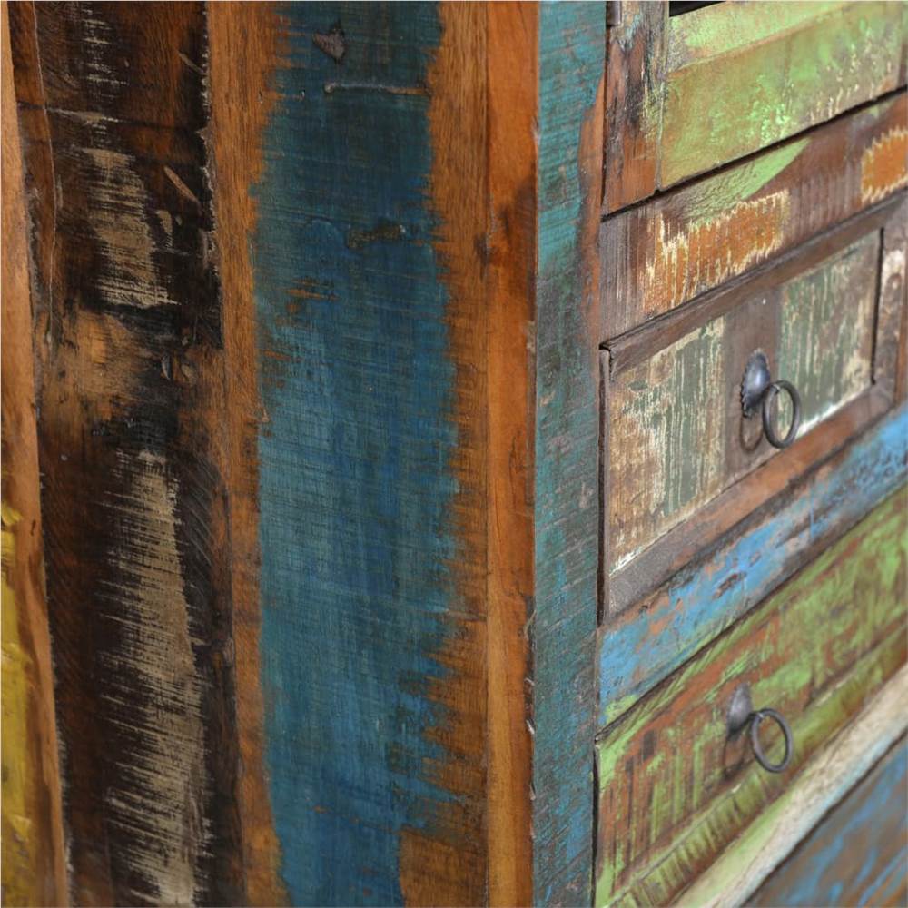 Reclaimed Wood Bookshelf Bookcase 5 Drawers & 2 Doors