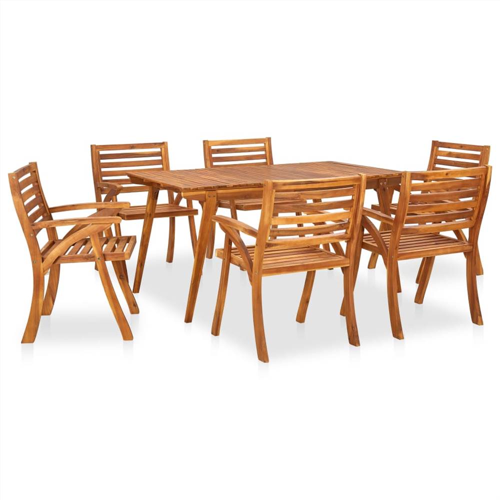 

7 Piece Garden Dining Set Solid Acacia Wood