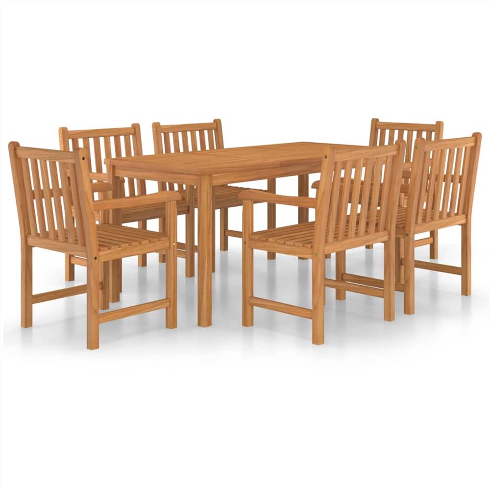 

7 Piece Garden Dining Set Solid Teak Wood