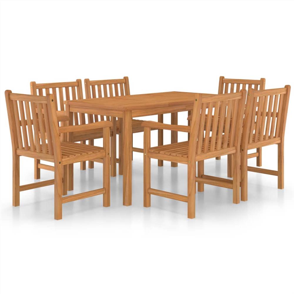 

7 Piece Garden Dining Set Solid Teak Wood