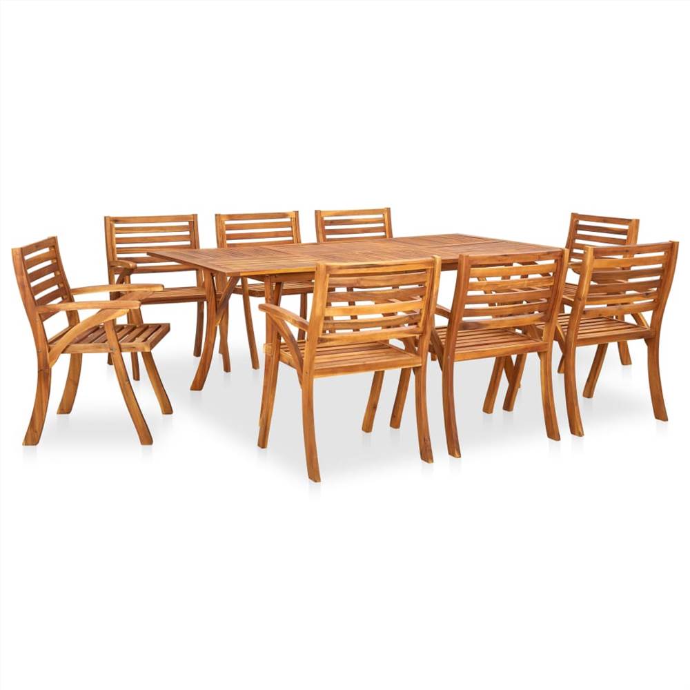 

9 Piece Garden Dining Set Solid Acacia Wood