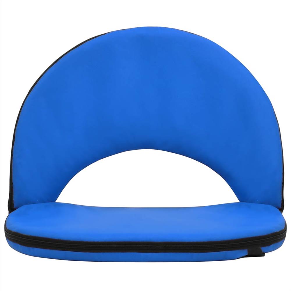 Foldable Ground Chair 2 pcs Blue Steel and Fabric