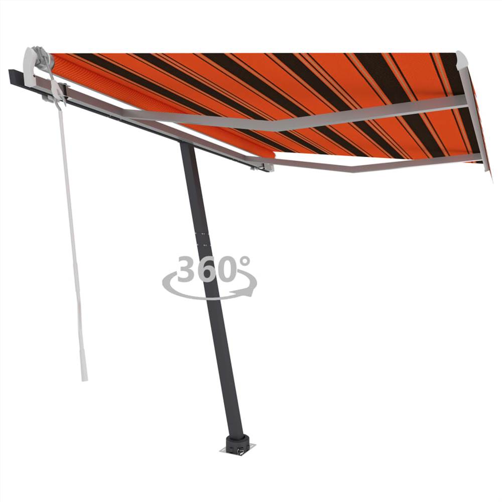 

Freestanding Manual Retractable Awning 350x250 cm Orange/Brown