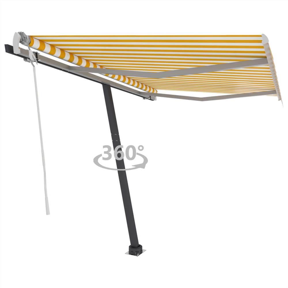 

Freestanding Manual Retractable Awning 350x250 cm Yellow/White