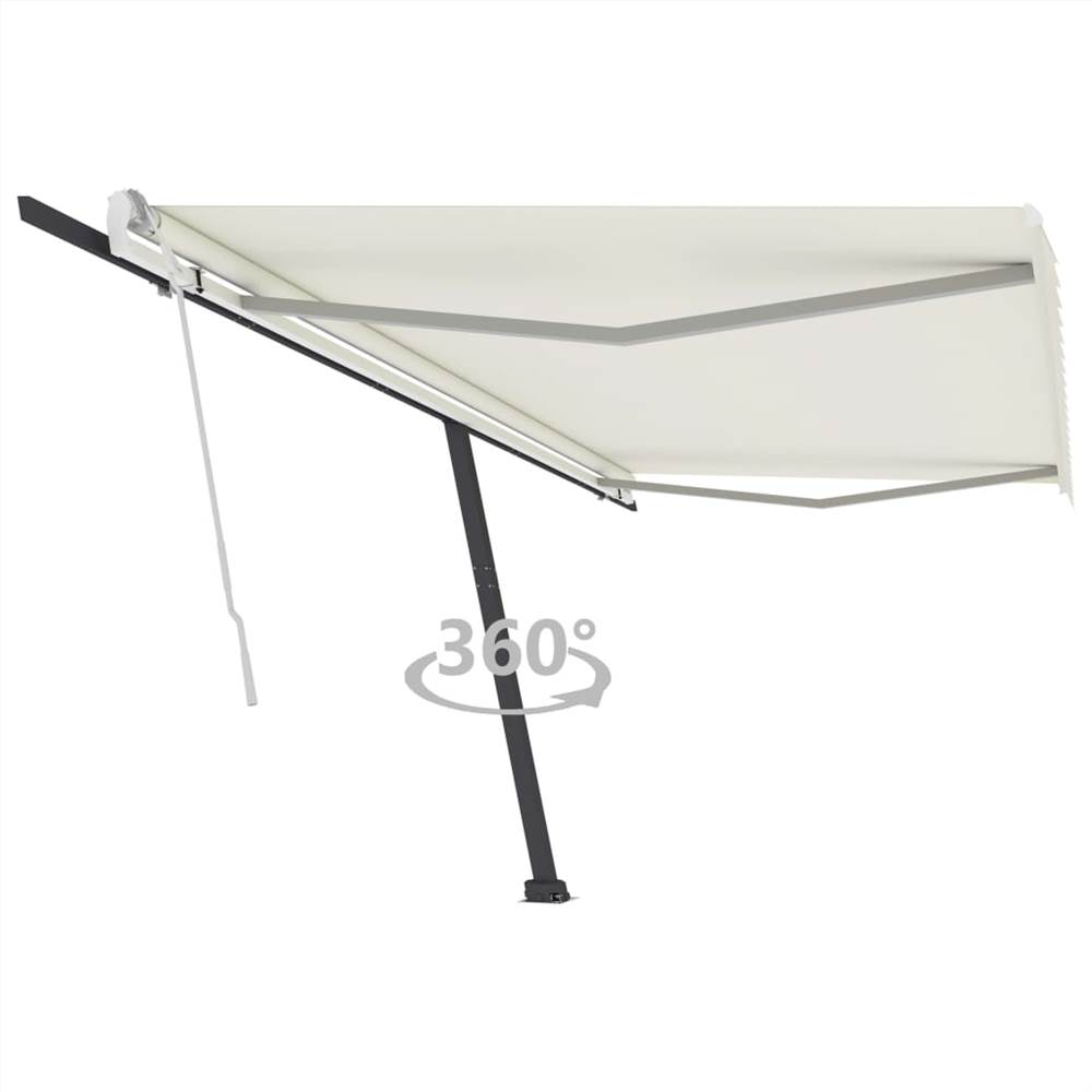 

Freestanding Manual Retractable Awning 500x300 cm Cream