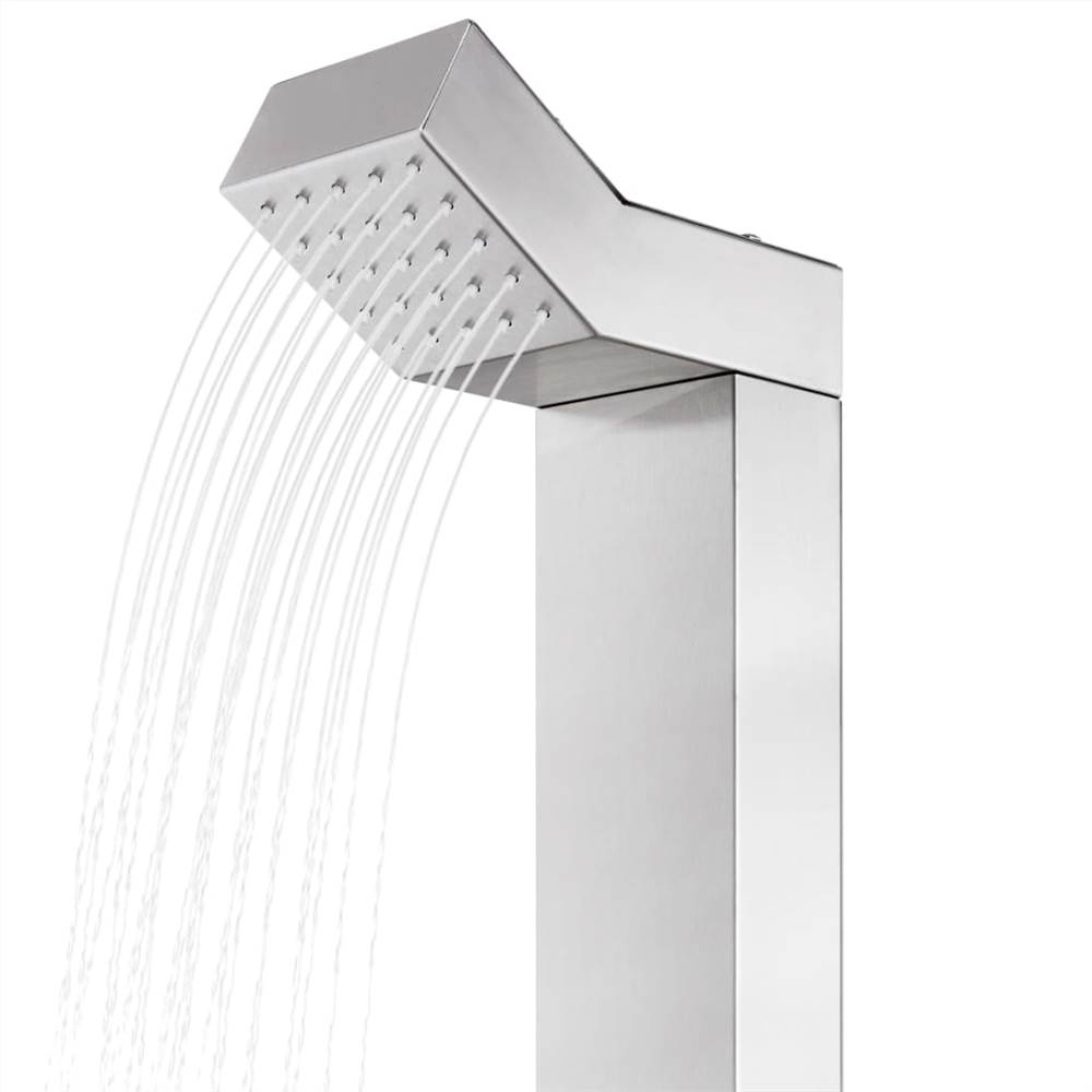 Garden Shower with Grey Base 225 cm Stainless Steel