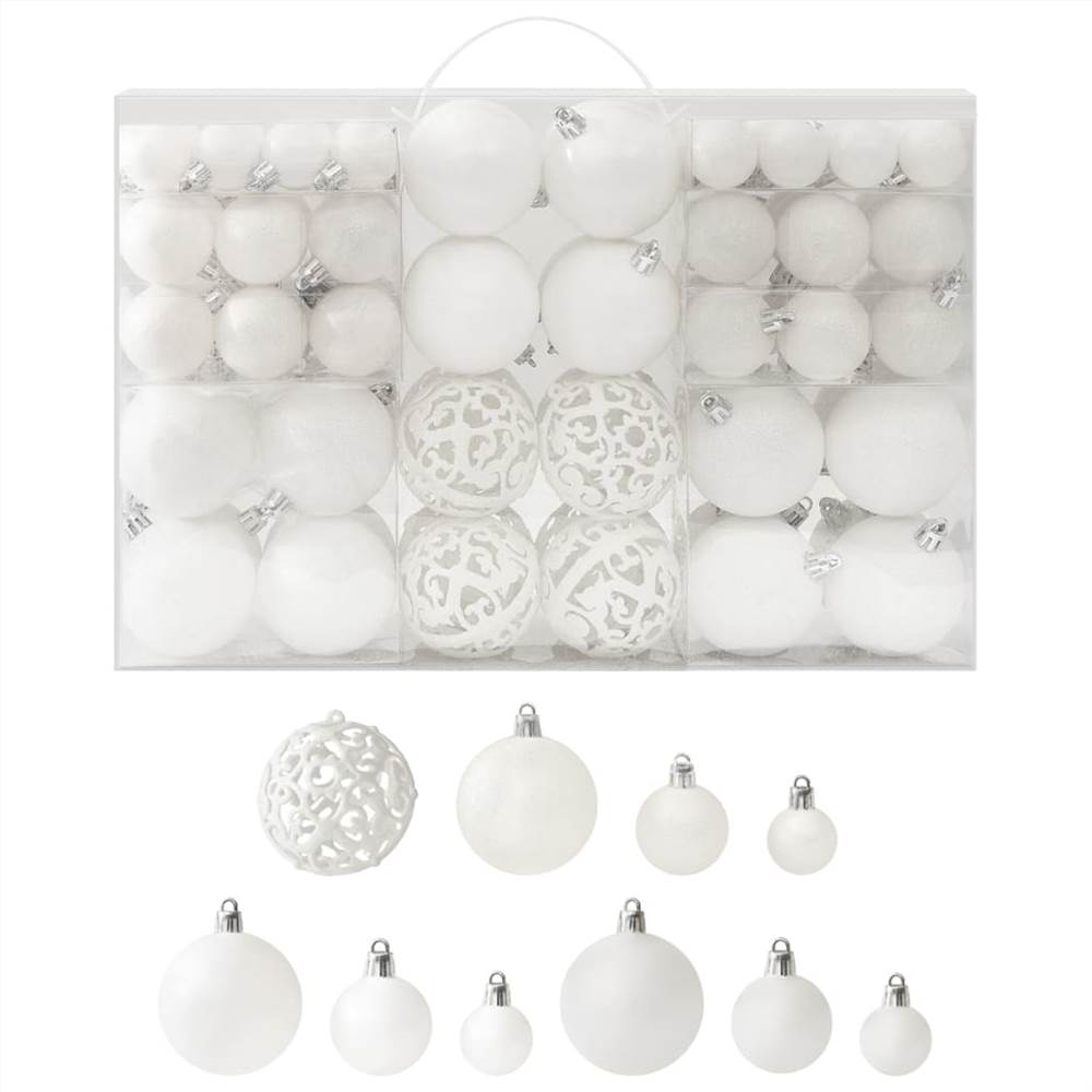 

100 Piece Christmas Ball Set White