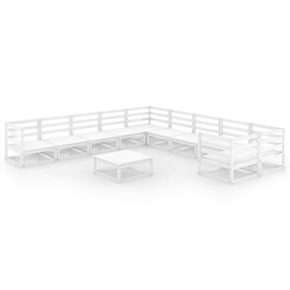 

11 Piece Garden Lounge Set Solid Pinewood