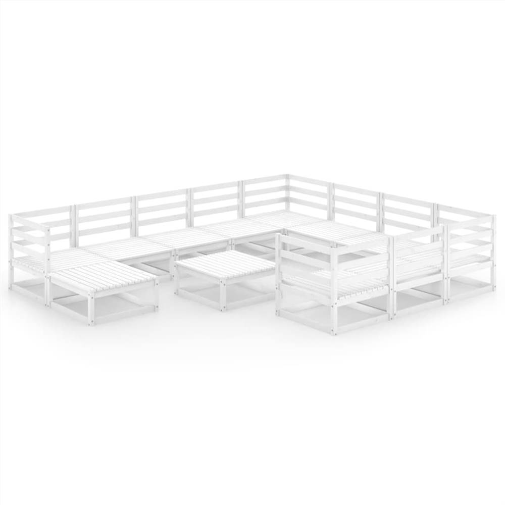 

12 Piece Garden Lounge Set Solid Pinewood