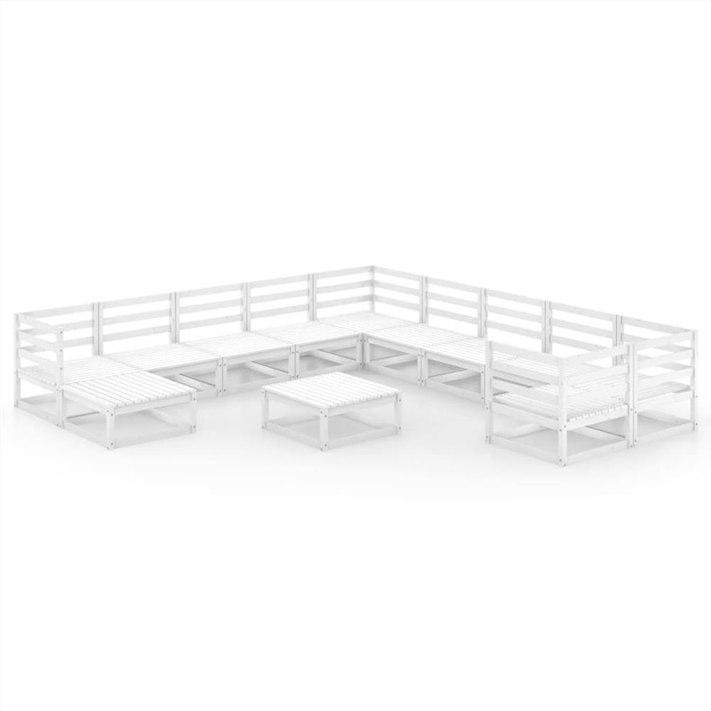 

12 Piece Garden Lounge Set Solid Pinewood