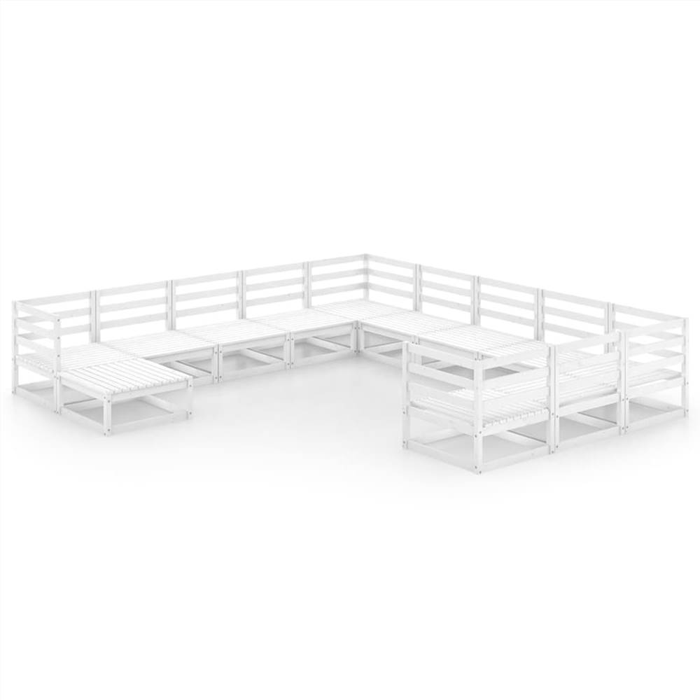 

12 Piece Garden Lounge Set Solid Pinewood
