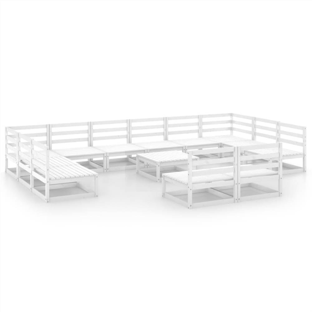 

13 Piece Garden Lounge Set Solid Pinewood