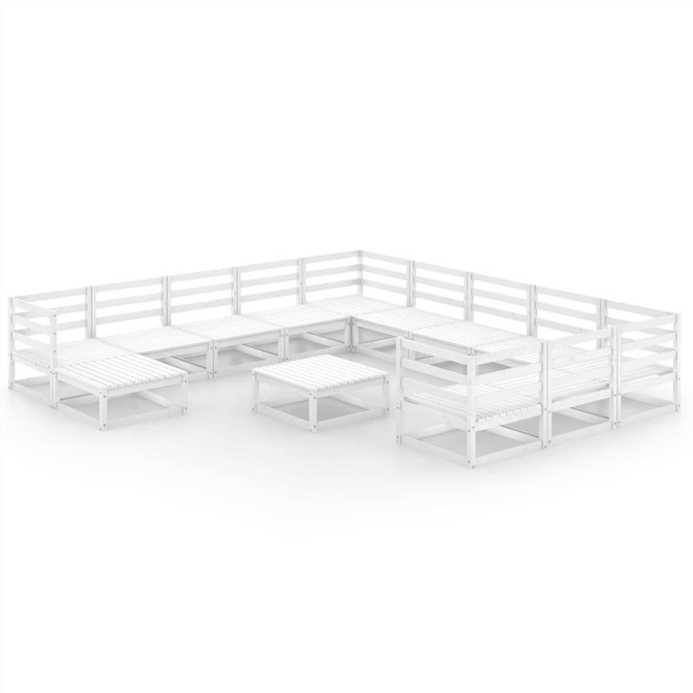 

13 Piece Garden Lounge Set Solid Pinewood